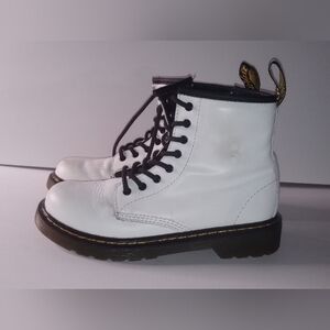Doc Martens 1460J JY004 - Smooth White Boots US 3 w/ Zipper